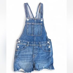 Old Navy Girls Kids blue denim shorts summer spring overalls Size M